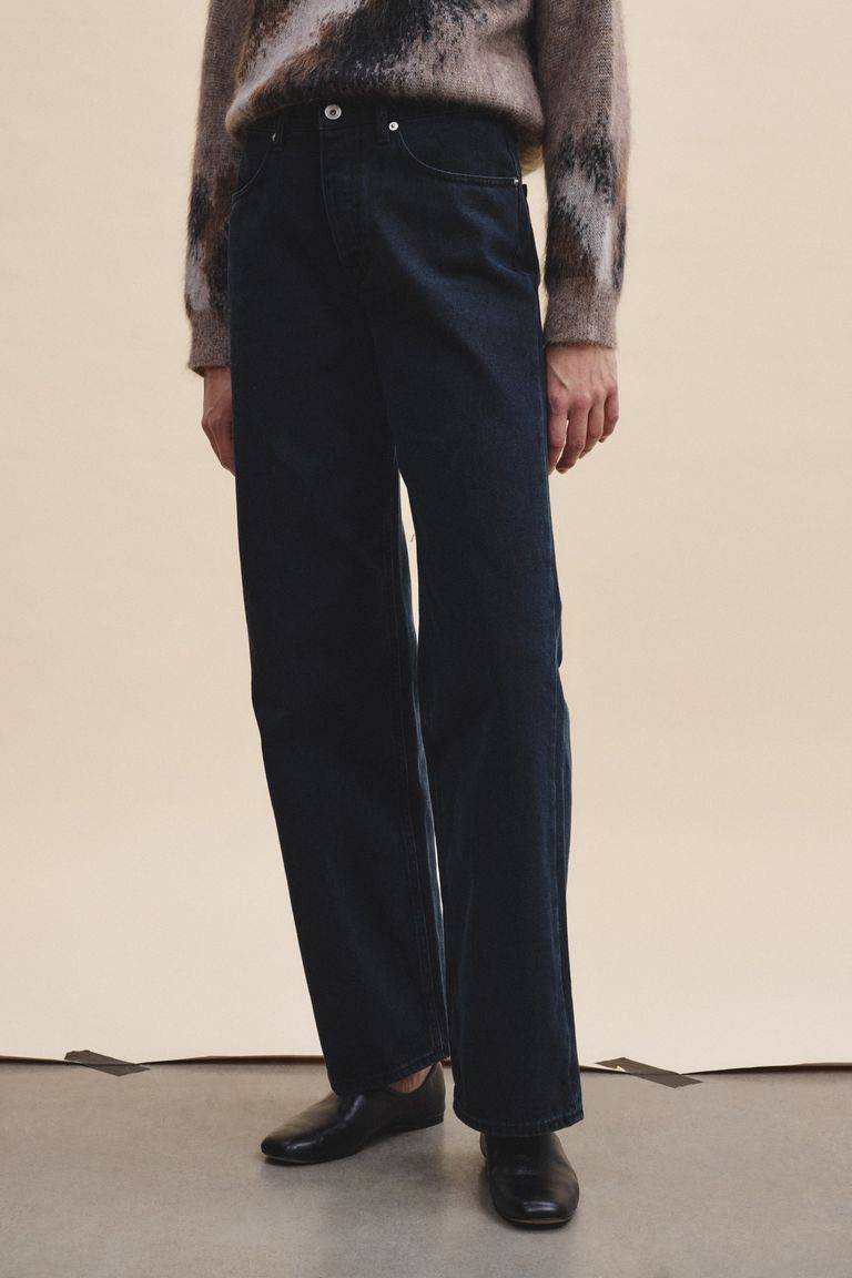 Pomandere Pantalone 5 Tasche In Denim Scuro