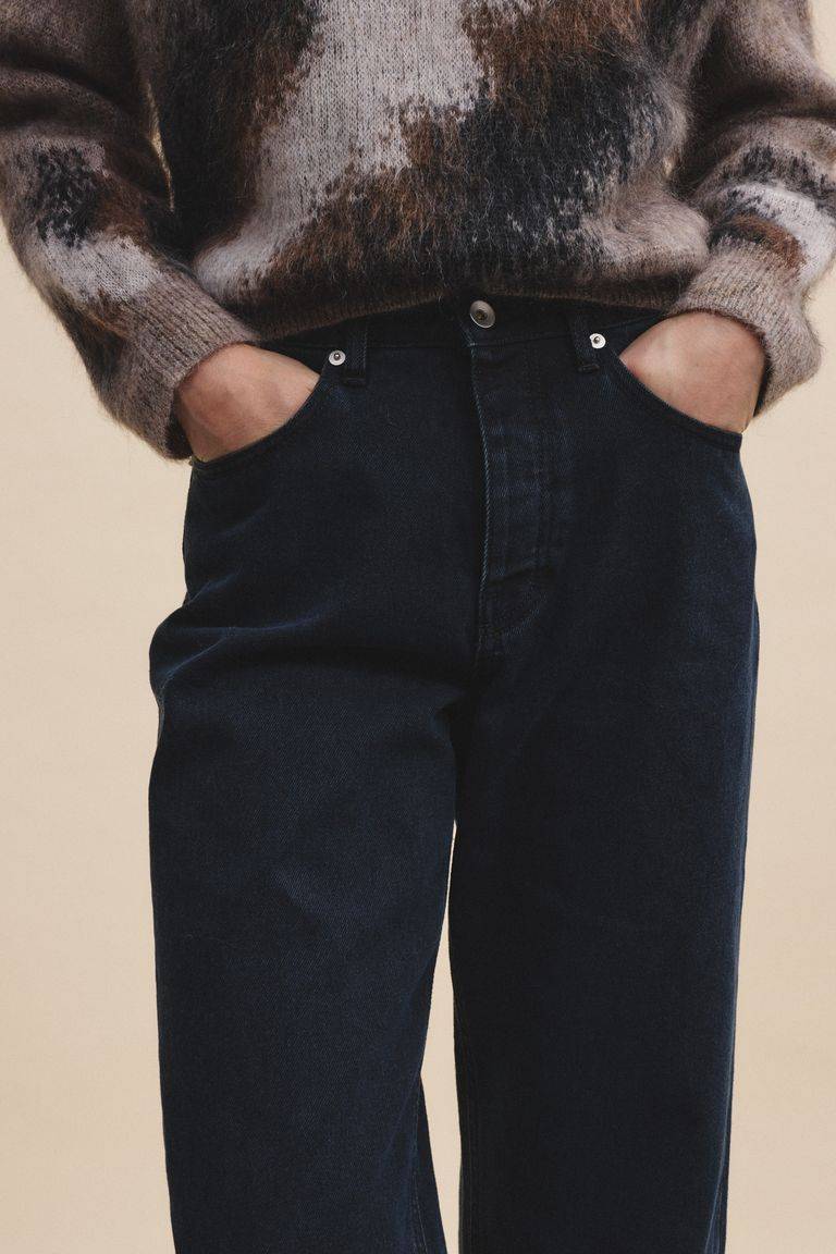 Pomandere Pantalone 5 Tasche In Denim Scuro