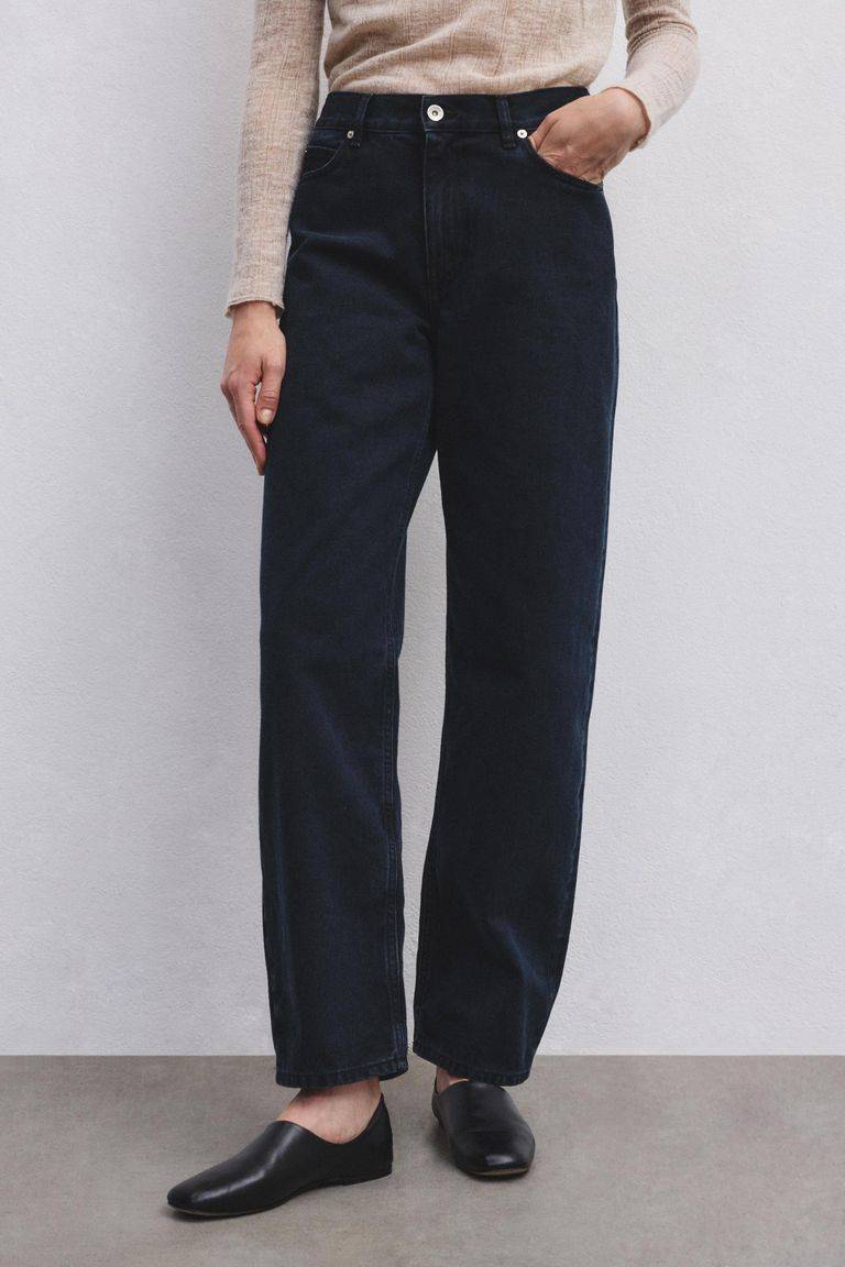 Pomandere Pantalone 5 Tasche In Denim Scuro