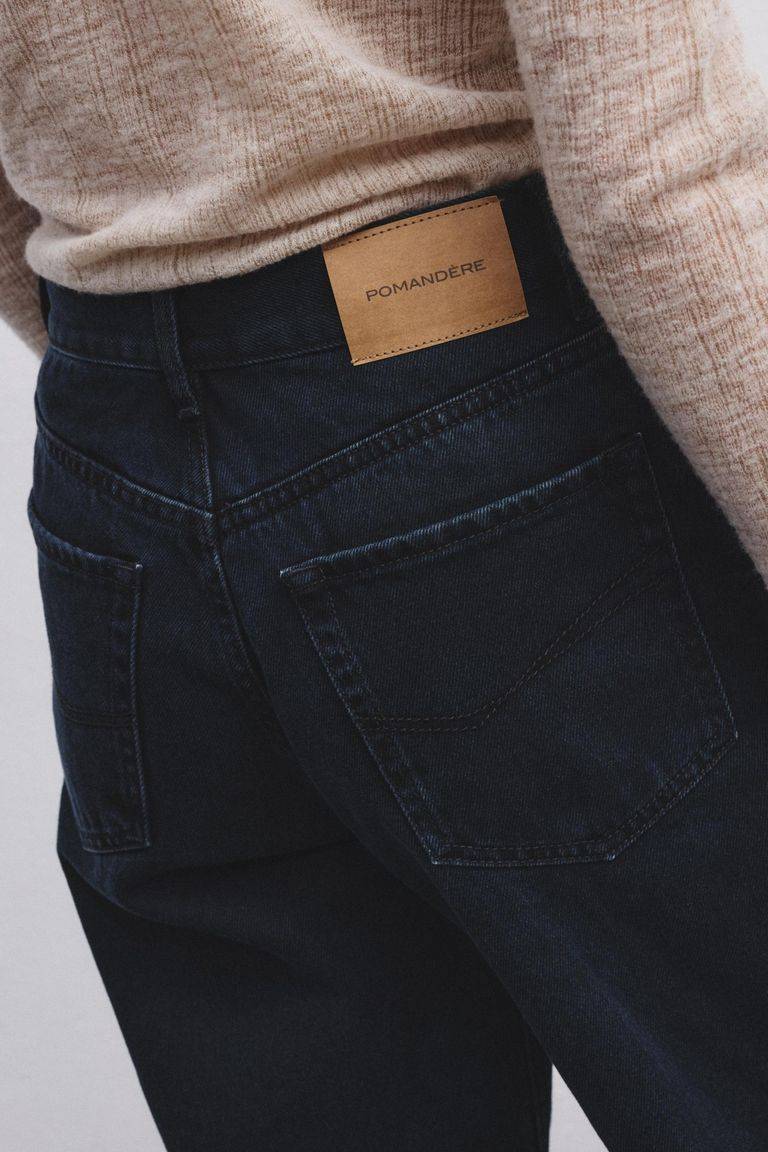 Pomandere Pantalone 5 Tasche In Denim Scuro