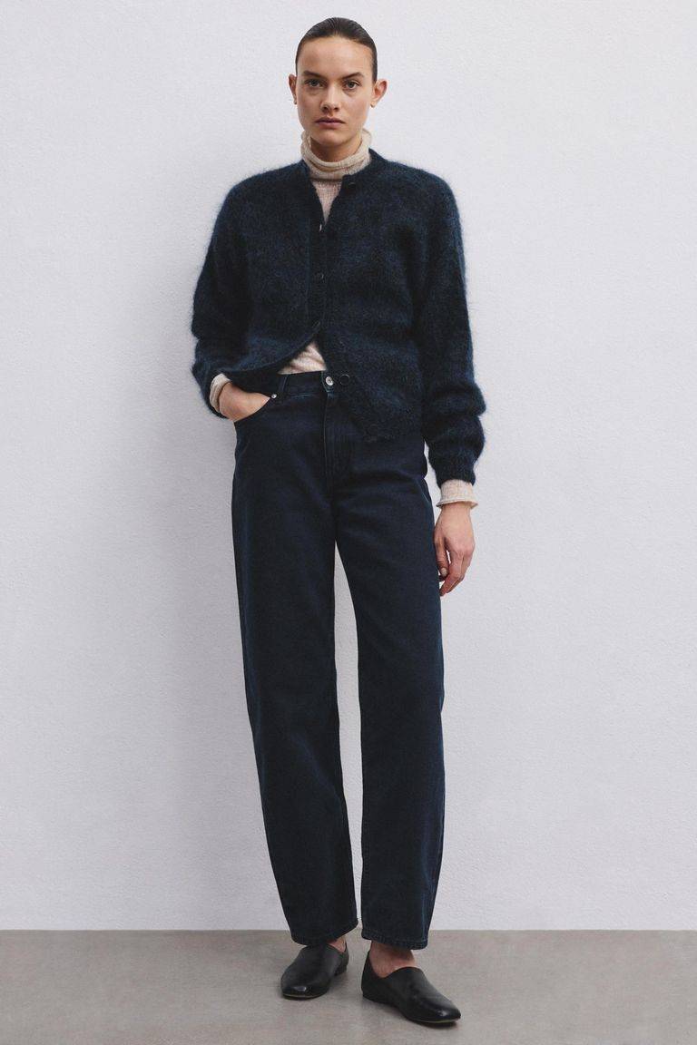 Pomandere Pantalone 5 tasche in denim scuro