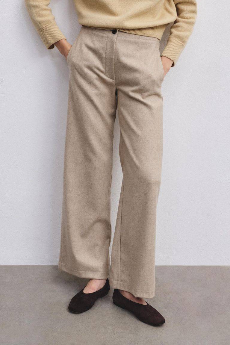 Pomandere Pantalone Iconico In Flanella Misto Lana