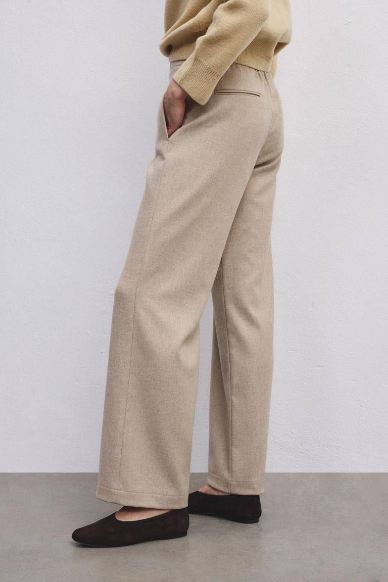 Pomandere Pantalone Iconico In Flanella Misto Lana