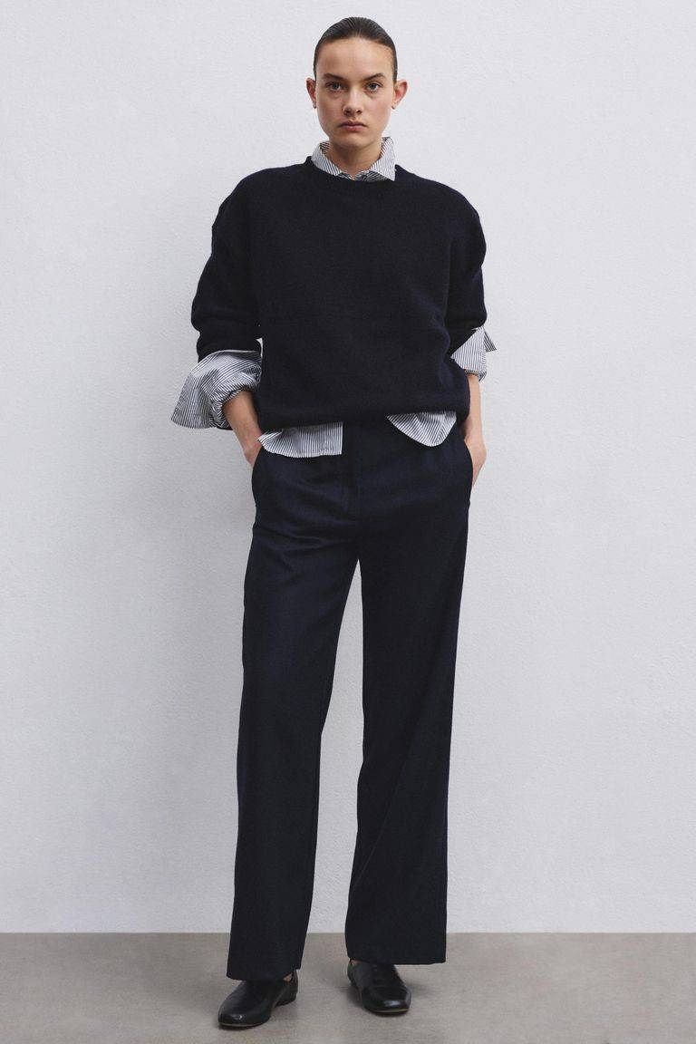 Pomandere Pantalone iconico in flanella misto lana