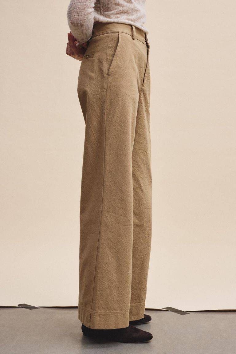 Pomandere Pantalone In Diagonale Di Cotone Lana