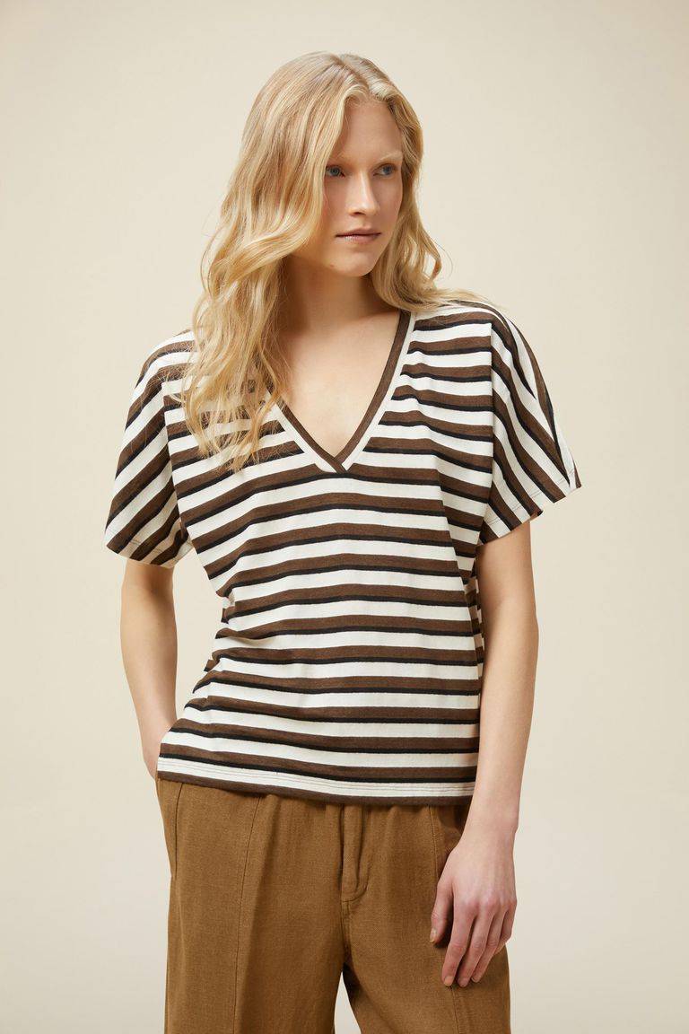 Pomandere T-shirt Con Scollo A V