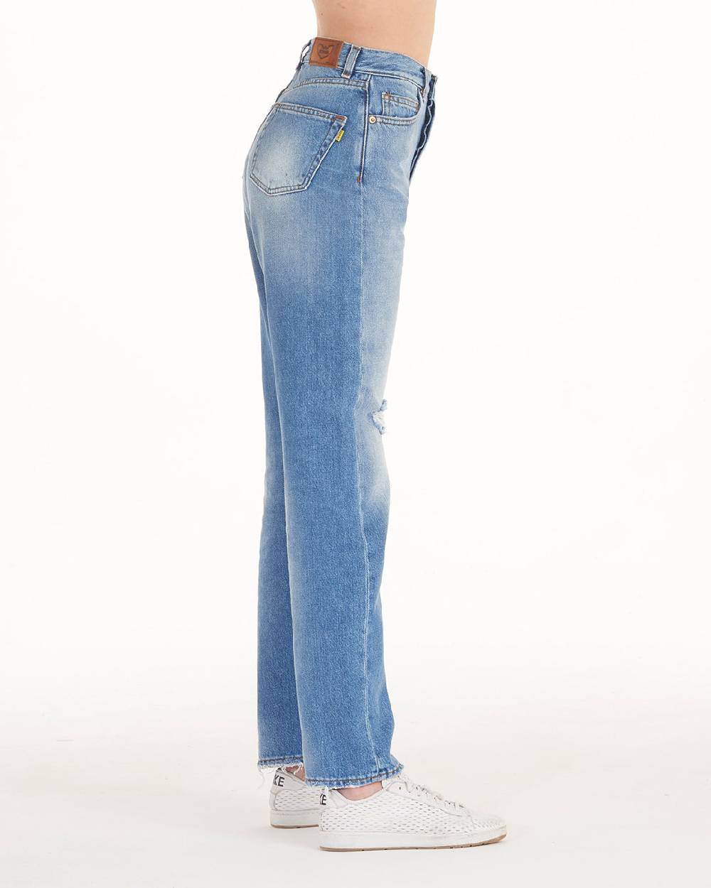 Pop84 Jeans Donna Boy-friend Vita Alta Modello Marilyn