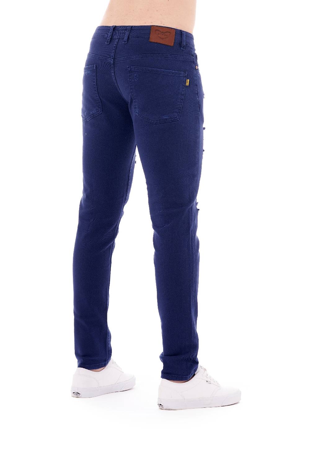 Pop84 Pantalone In Bull Denim Con Rotture Modello Berlino
