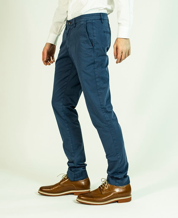 Pop84 Pantalone Slim Fit Modello Milano Con Taschino