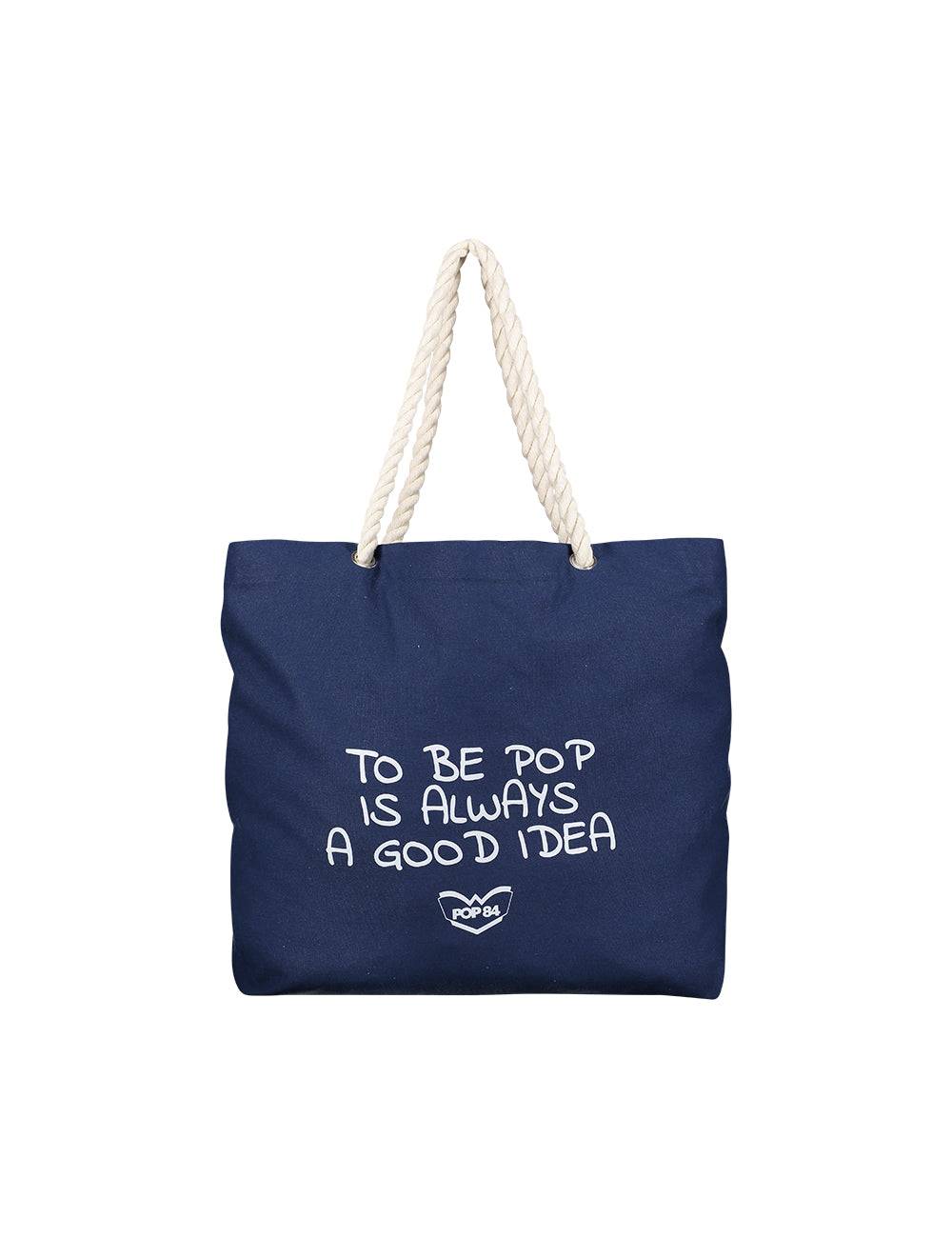 Pop84 Borsa con manici in corda "TO BE POP"
