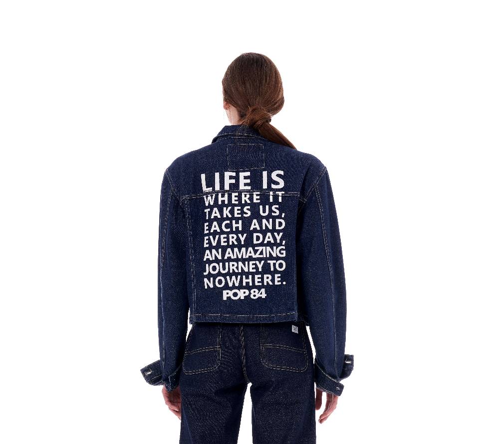 Pop84 Giubbino Jeans Frase POP84