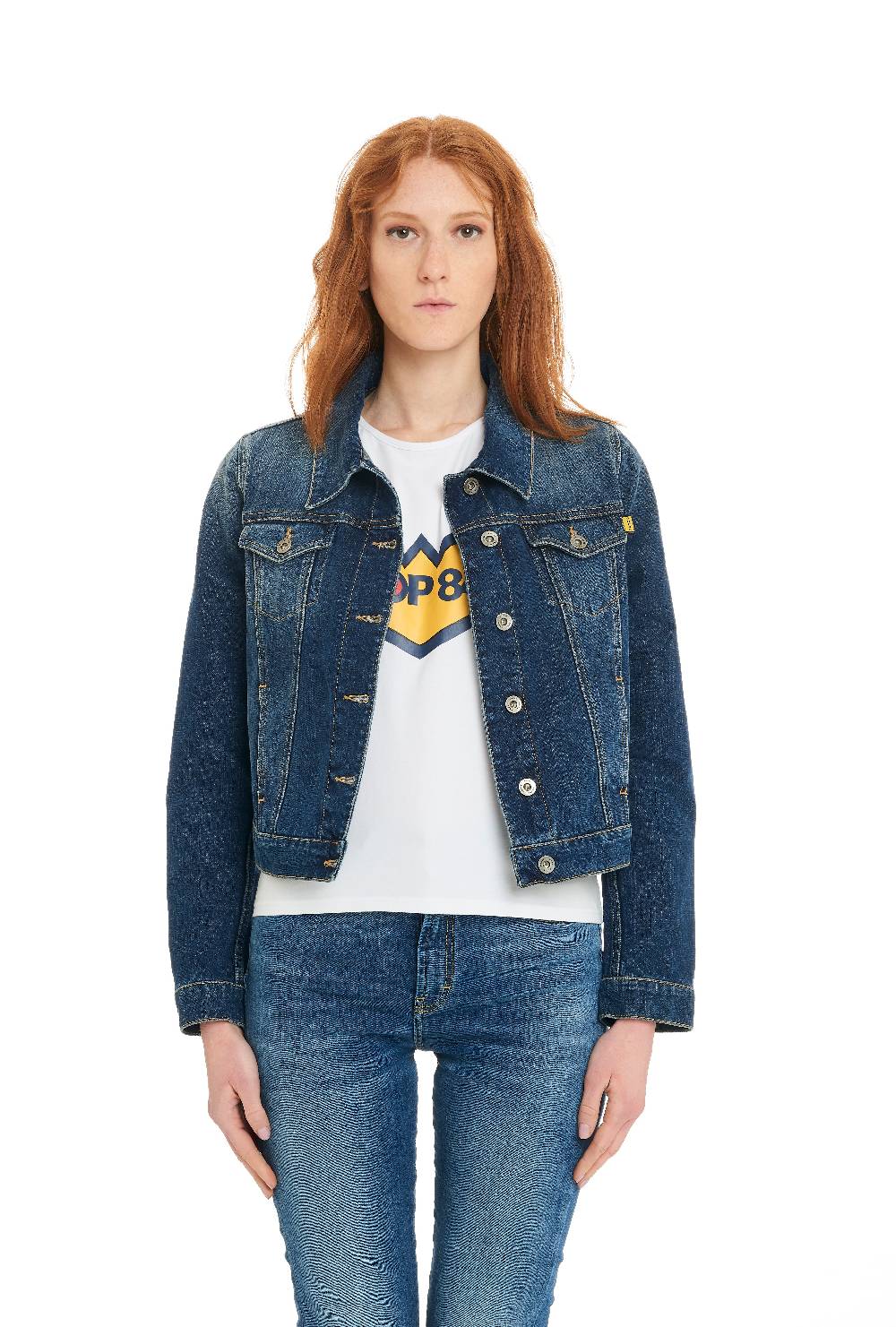 Pop84 Giubbino jeans lavaggio medio