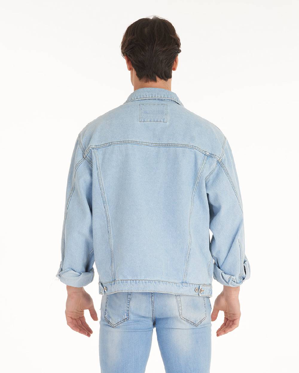 Pop84 Giubbino Jeans Over Fit Lavaggio Chiaro