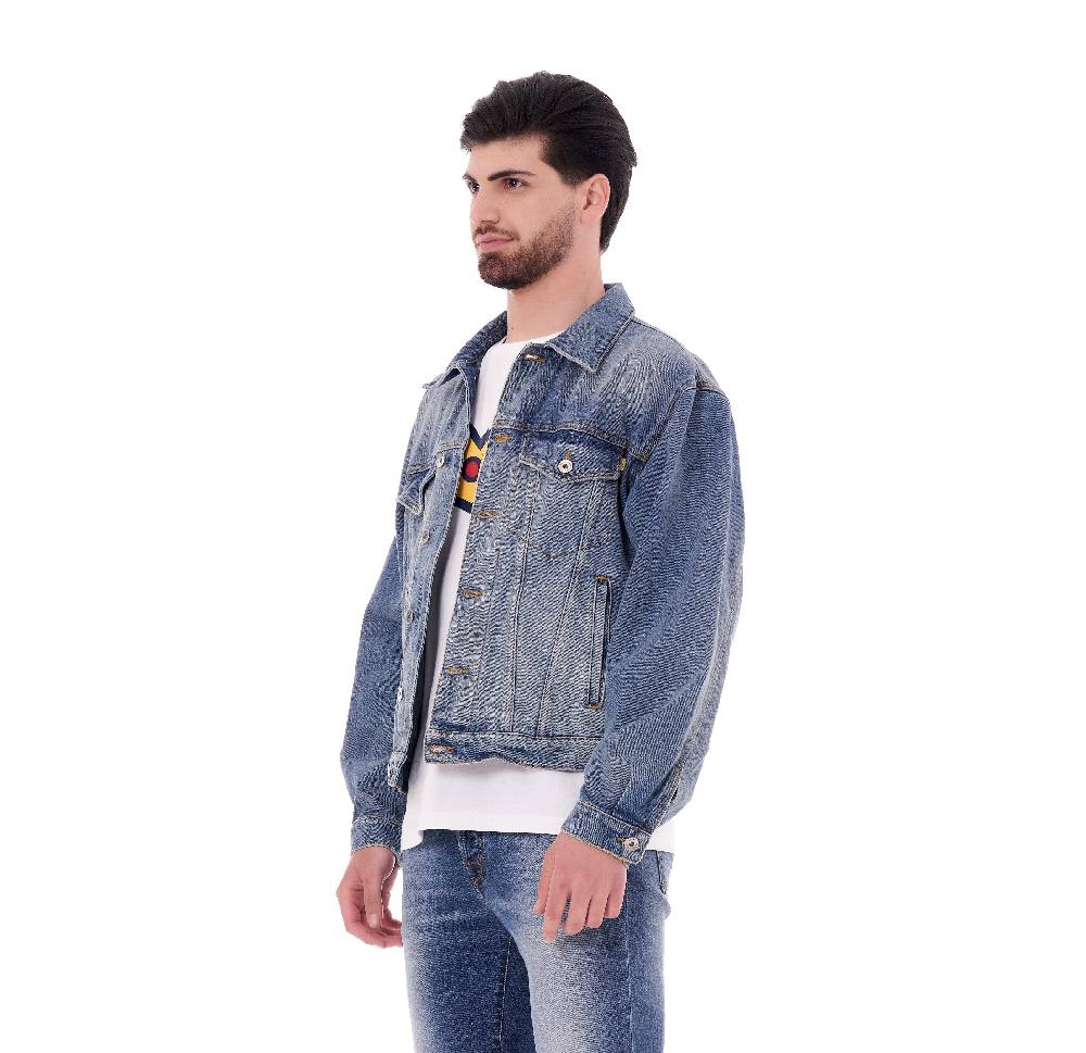 Pop84 Giubbino Jeans Over Fit Lavaggio Vintage