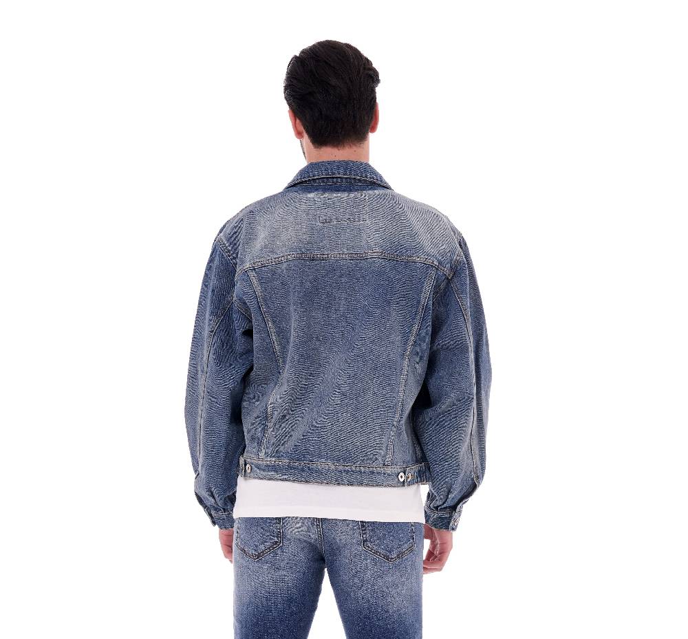 Pop84 Giubbino Jeans Over Fit Lavaggio Vintage