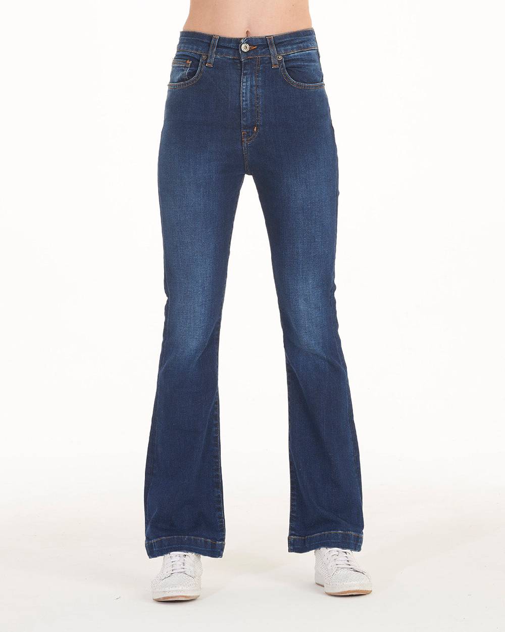 Pop84 Jeans zampa vita alta modello Francy