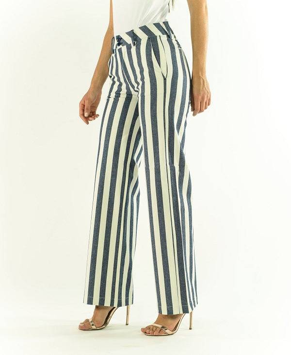 Pop84 Pantalone A Righe Over Fit