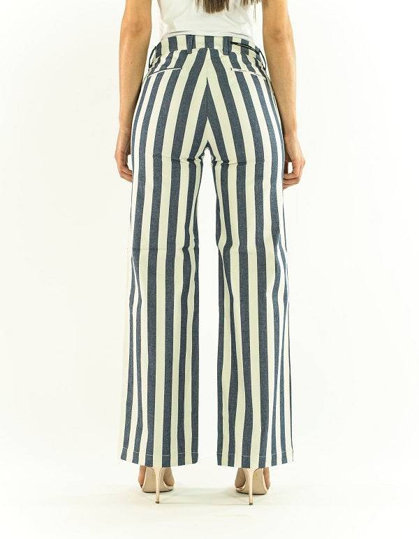 Pop84 Pantalone A Righe Over Fit