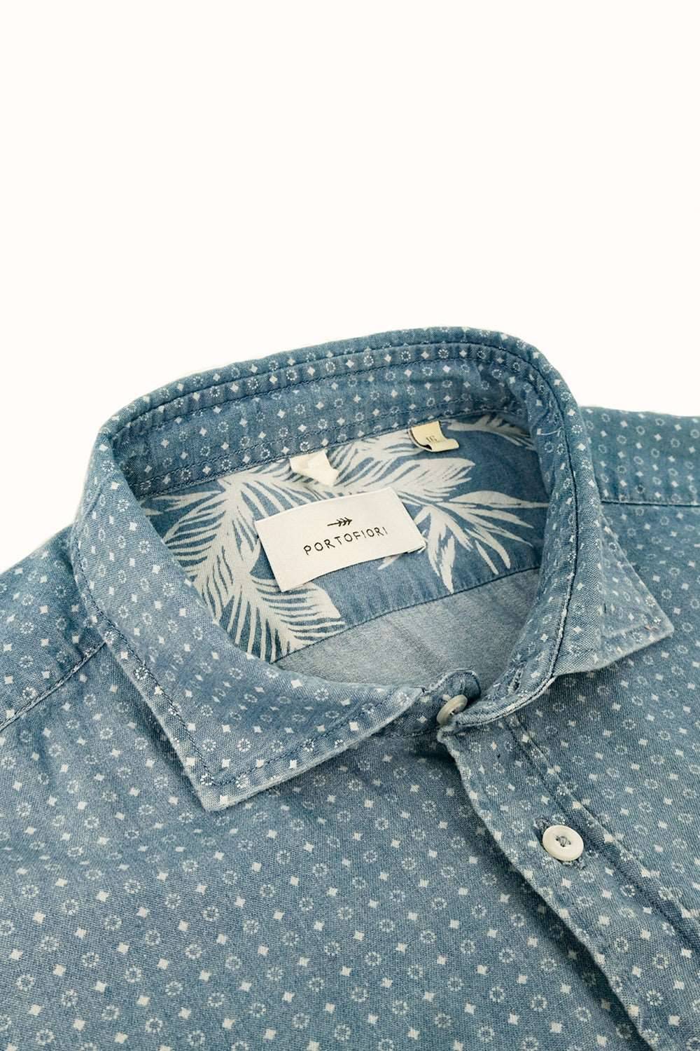 Portofiori CAMICIA DENIM STAMPATA