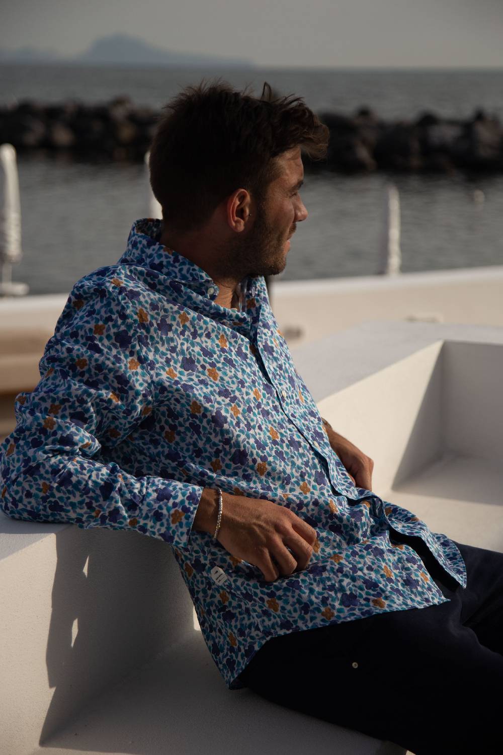 Portofiori CAMICIA FANTASIA MISTO LINO