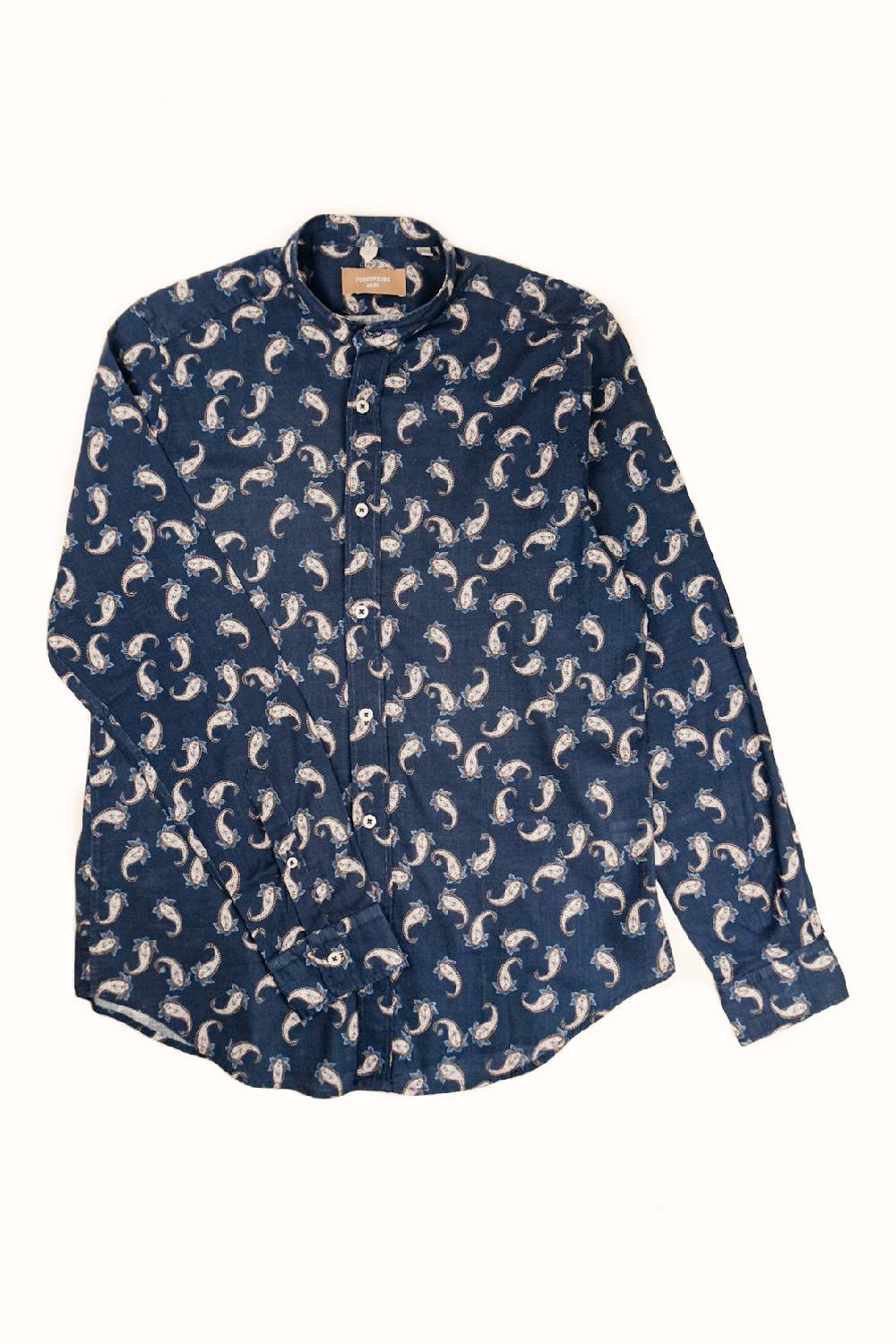 Portofiori CAMICIA KOREA FANTASIA MISTO LINO