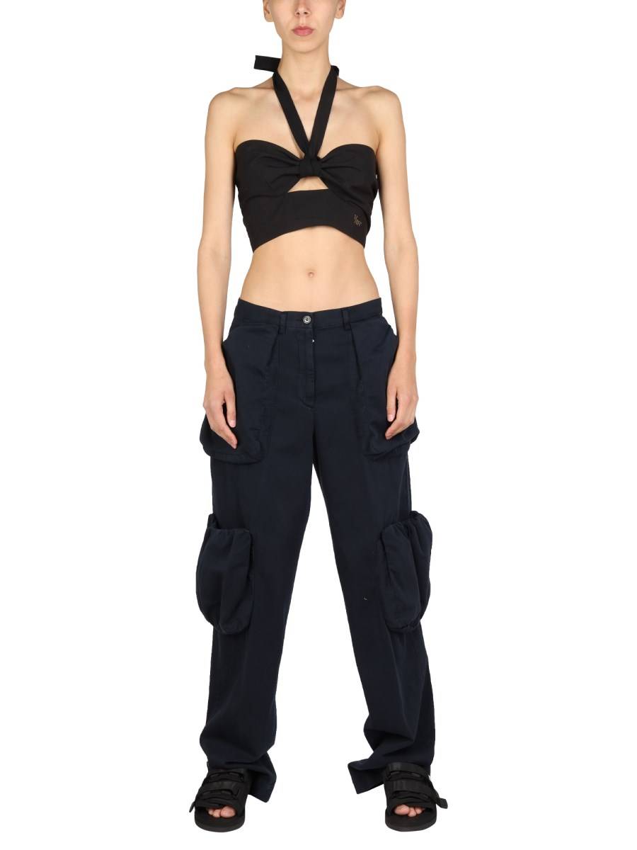 1/OFF TOP IN COTONE CON SPALLINE INCROCIATE