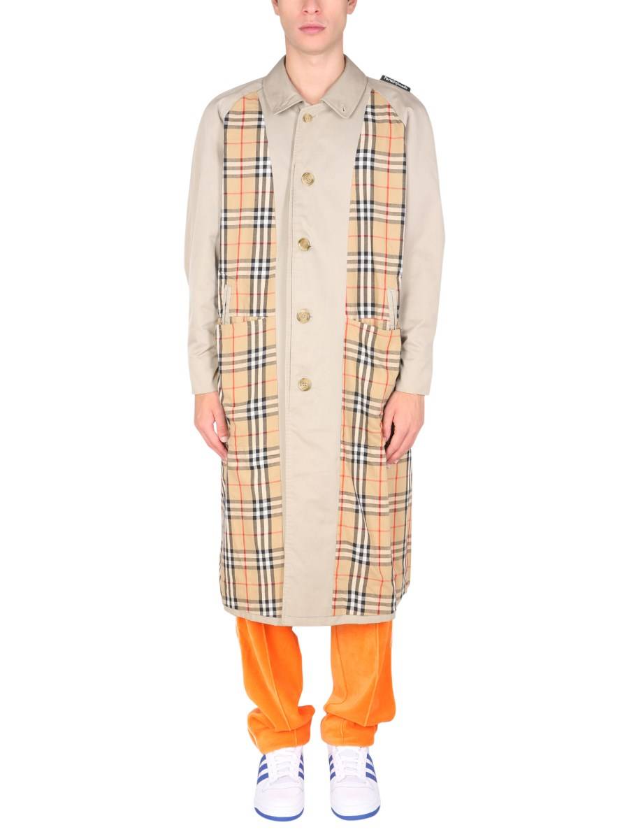 1/OFF TRENCH REMADE BURBERRY CON PATCH LOGO