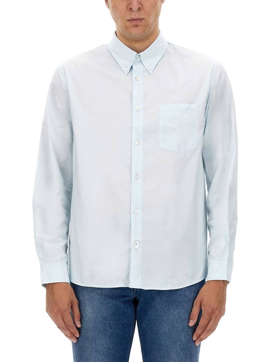 A.P.C. CAMICIA EDOUARD IN POPELINE DI COTONE