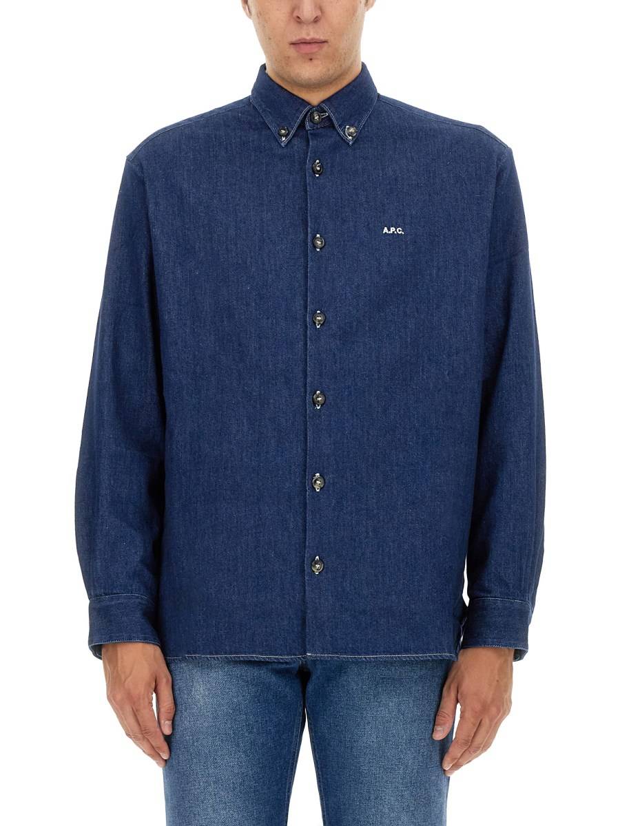 A.P.C. CAMICIA MATHIAS IN COTONE