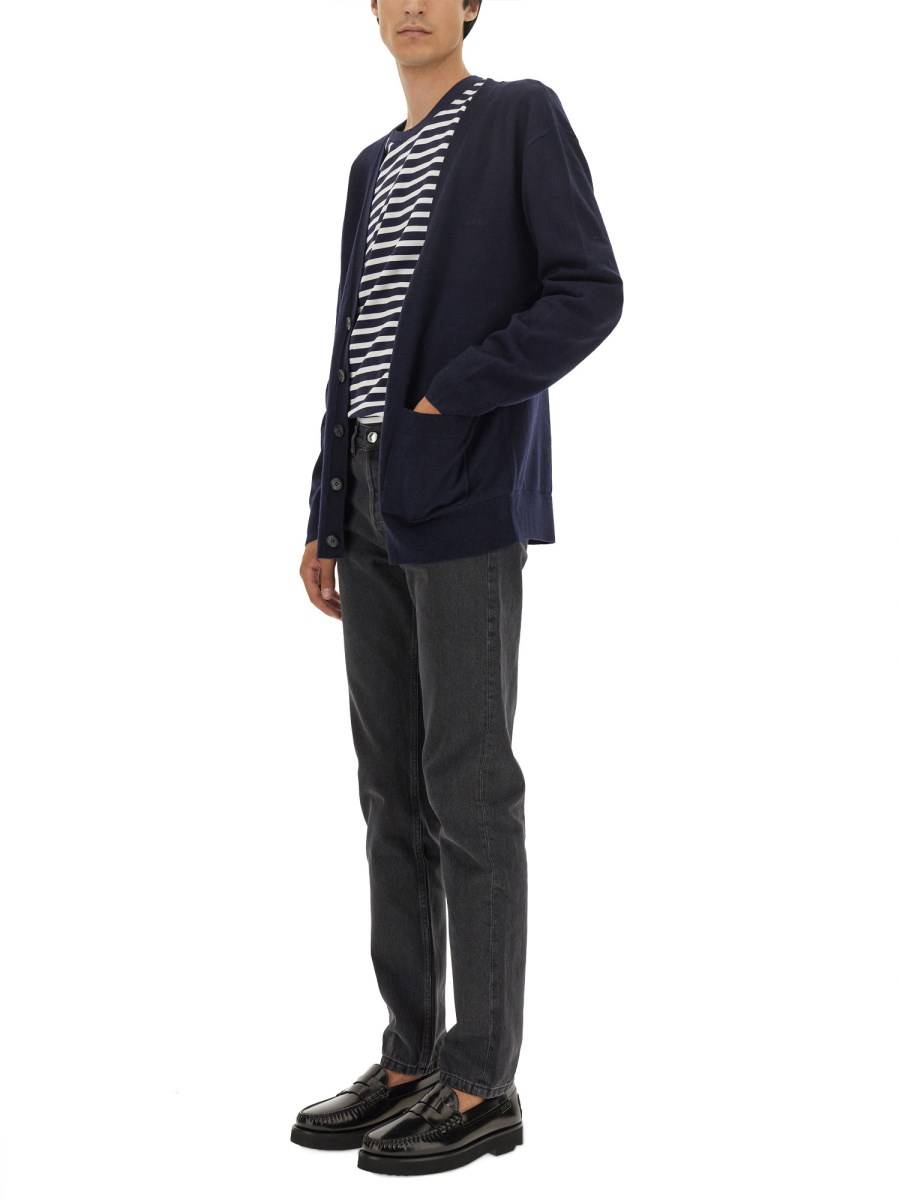 A.P.C. CARDIGAN CON LOGO IN LANA