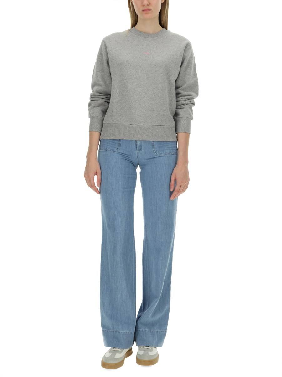 A.P.C. FELPA CON MICRO LOGO