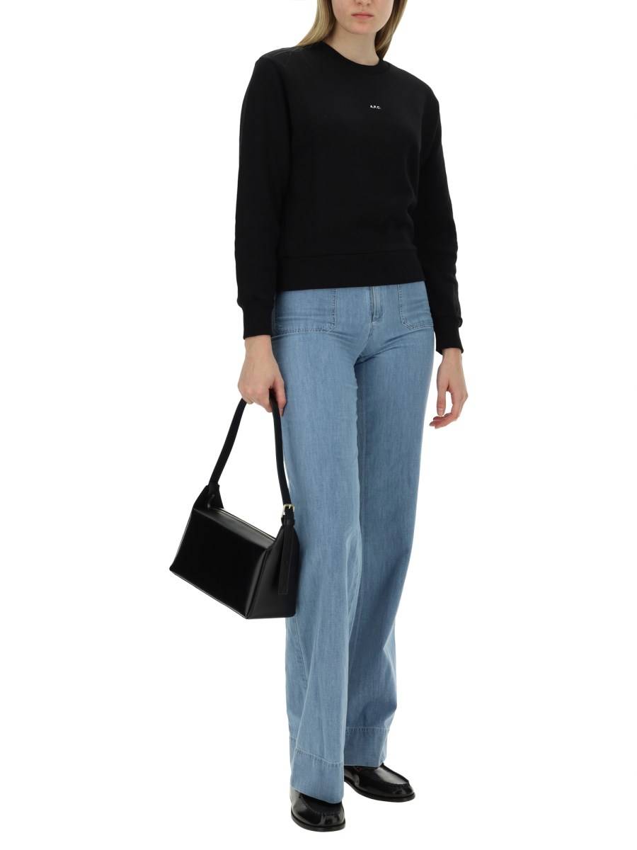 A.P.C. FELPA CON MICRO LOGO