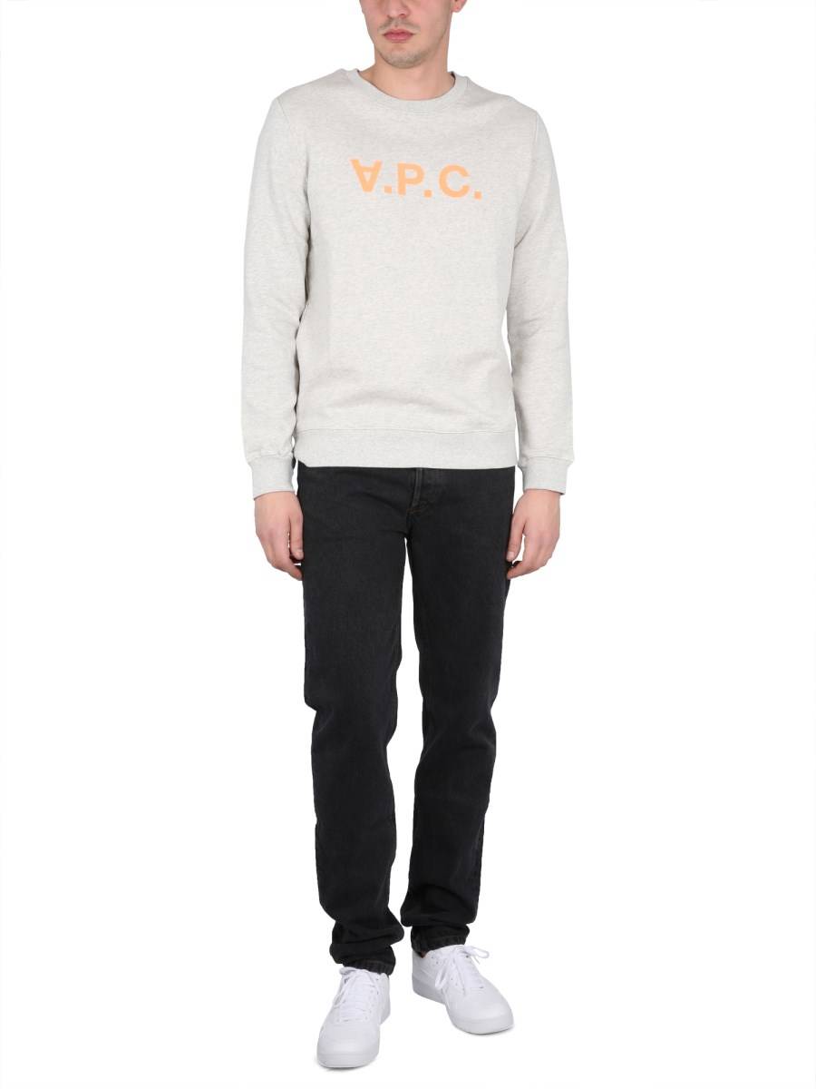 A.P.C. FELPA IN COTONE BIOLOGICO CON LOGO V.P.C