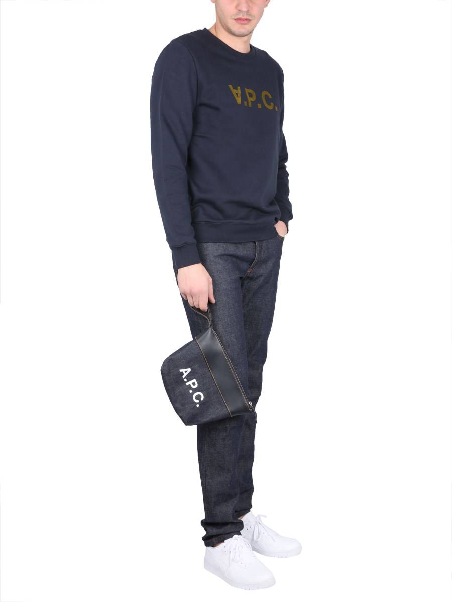 A.P.C. FELPA IN COTONE BIOLOGICO CON LOGO V.P.C