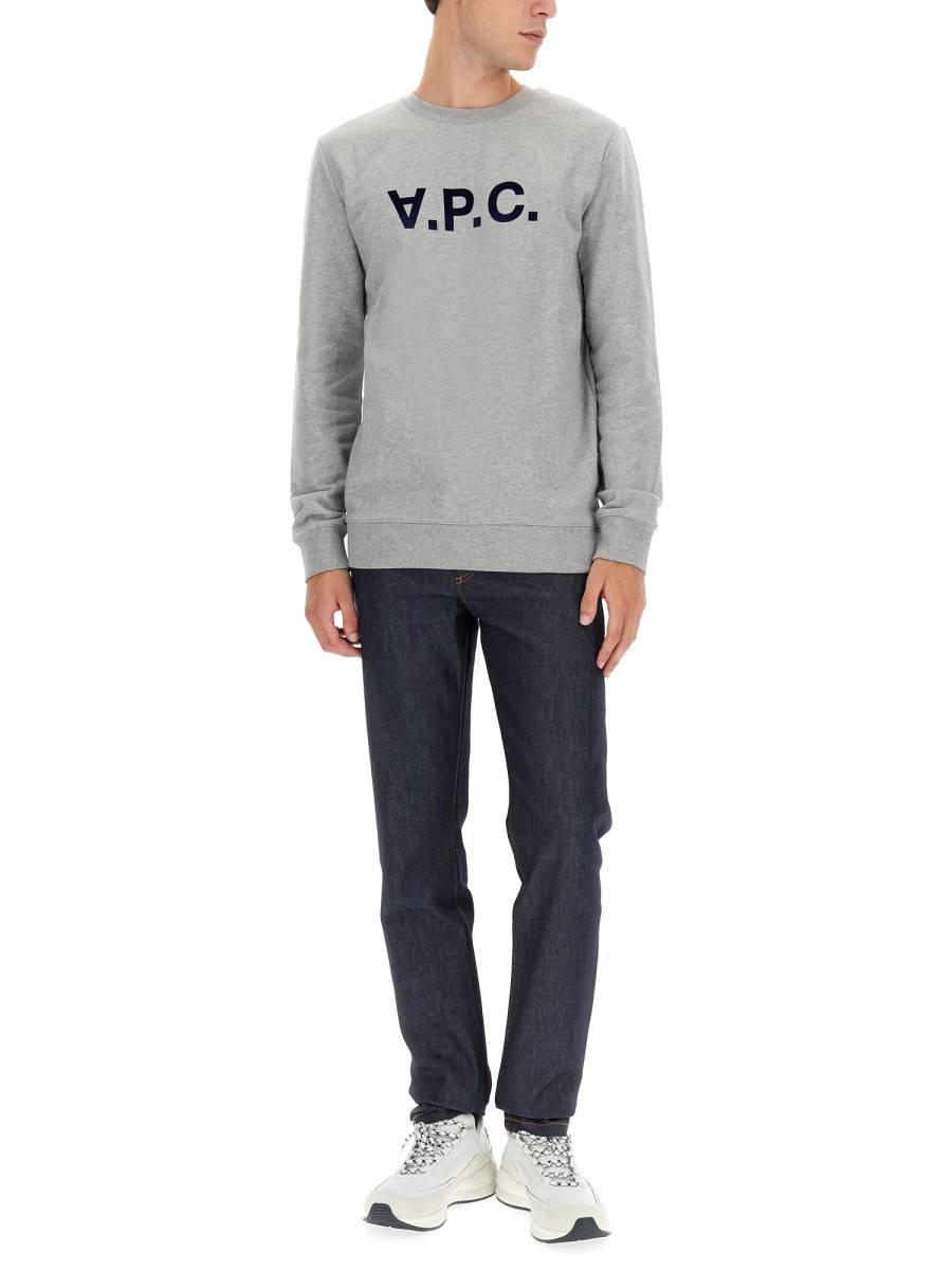 A.P.C. FELPA IN COTONE CON LOGO FLOCCATO