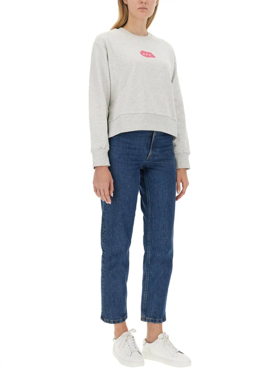 A.P.C. FELPA IN COTONE CON LOGO