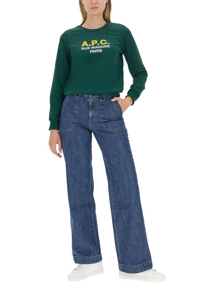 A.P.C. FELPA IN COTONE CON LOGO
