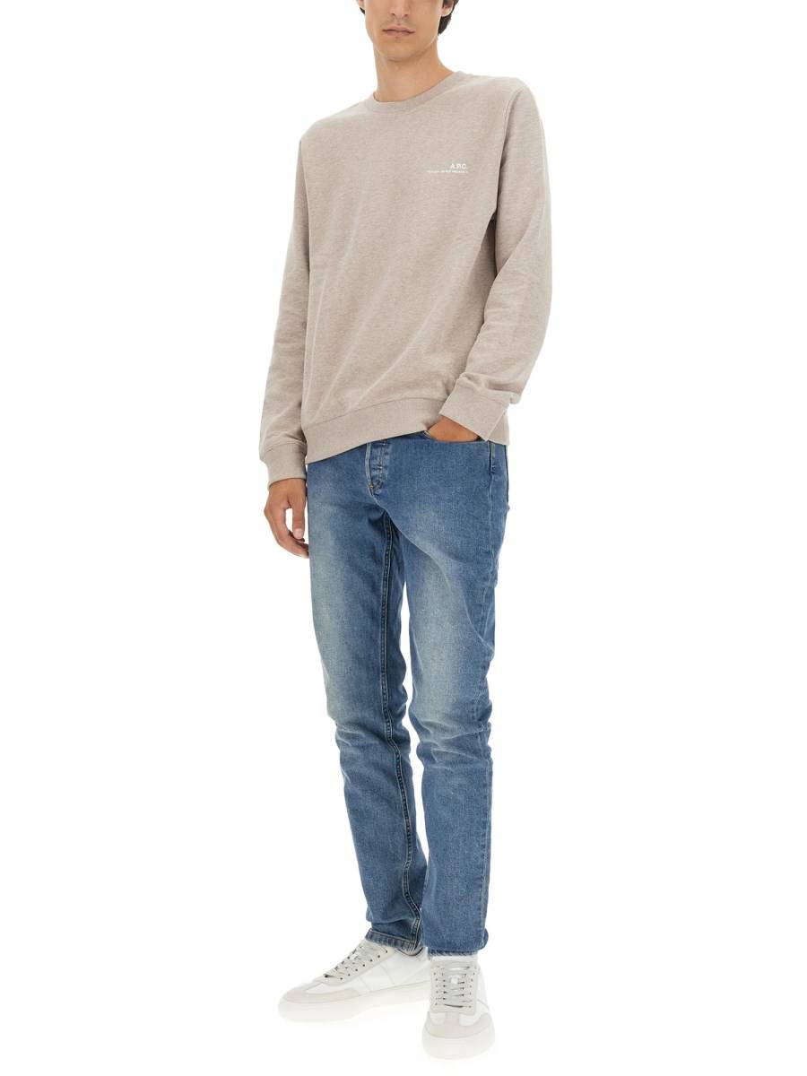 A.P.C. FELPA IN COTONE CON STAMPA LOGO