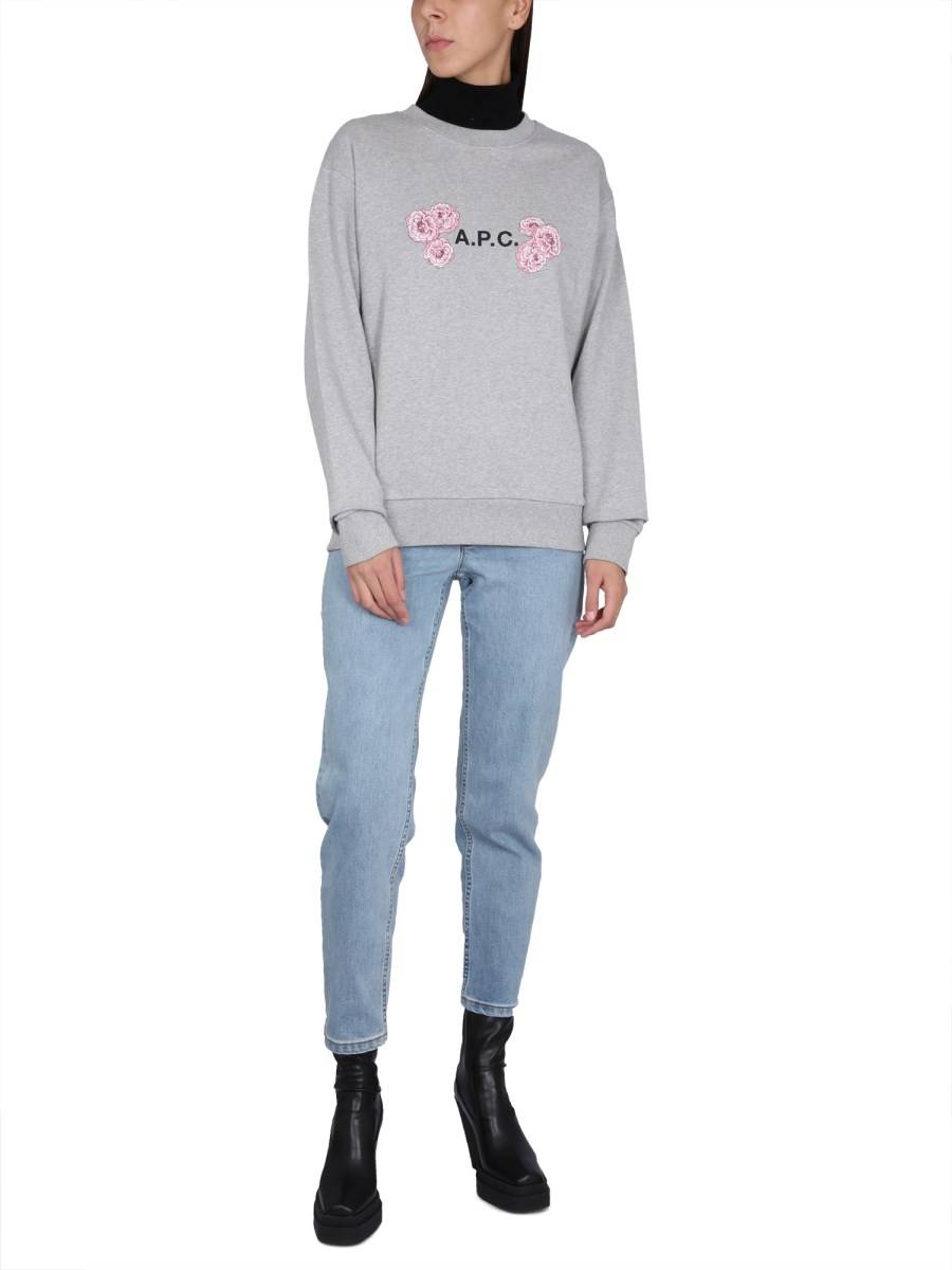 A.P.C. FELPA IN JERSEY DI COTONE CON STAMPA LOGO