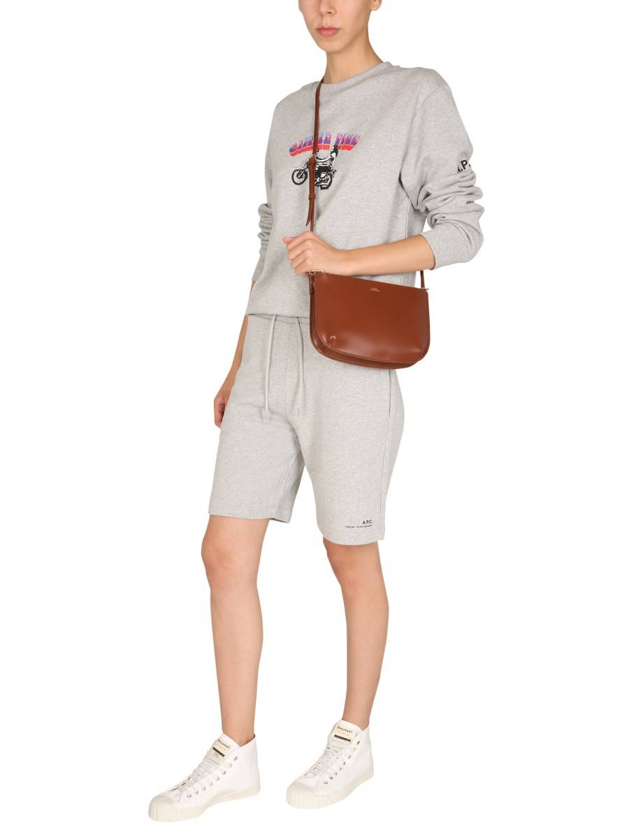A.P.C. FELPA MIKA IN COTONE CON STAMPA LOGO