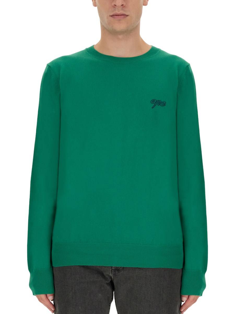A.P.C. MAGLIA OTIS IN COTONE CON RICAMO LOGO