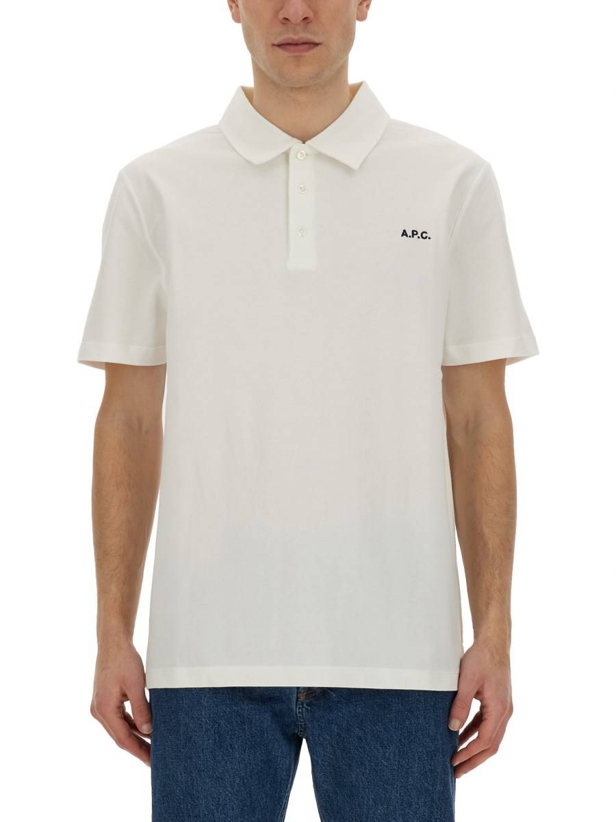 A.P.C. POLO IN PIQUÉ DI COTONE CON RICAMO LOGO