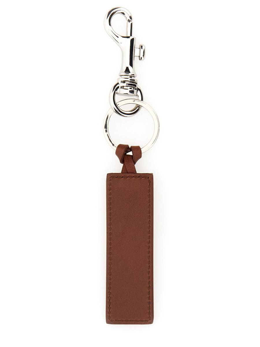 A.P.C. PORTACHIAVI IN PELLE CON LOGO