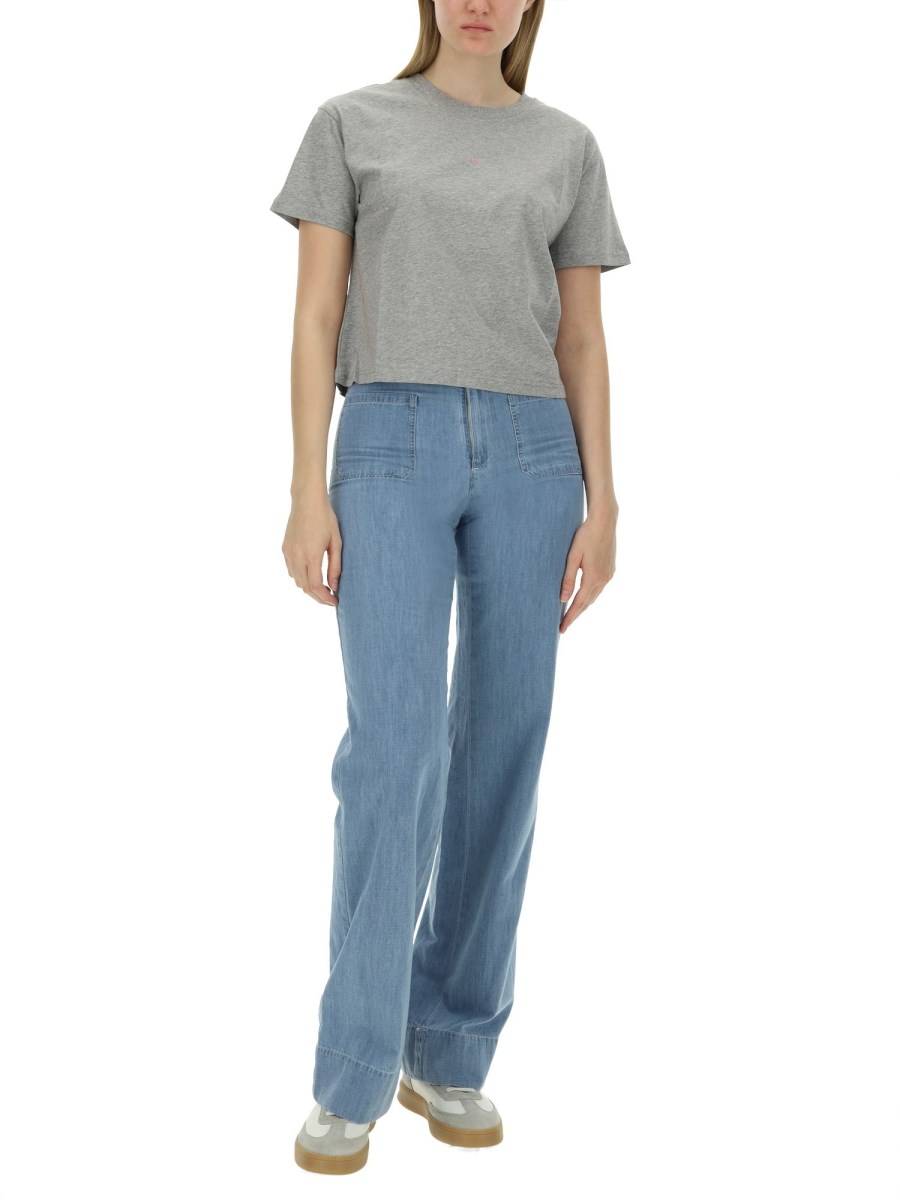 A.P.C. T-SHIRT CON LOGO IN COTONE