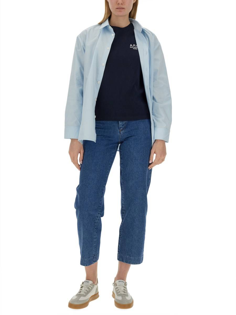 A.P.C. T-SHIRT IN COTONE CON RICAMO LOGO