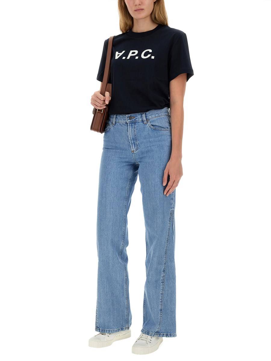 A.P.C. T-SHIRT IN JERSEY DI COTONE CON LOGO