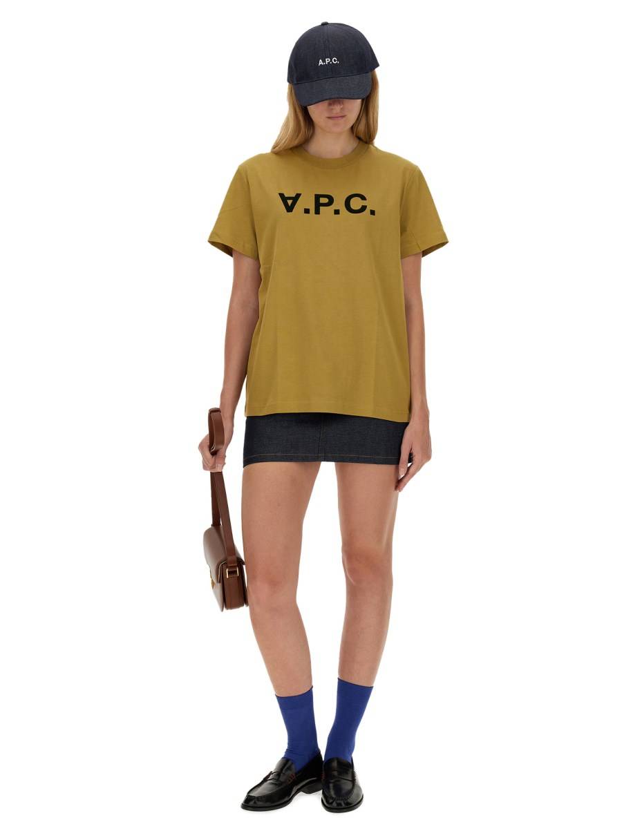 A.P.C. T-SHIRT IN JERSEY DI COTONE CON LOGO