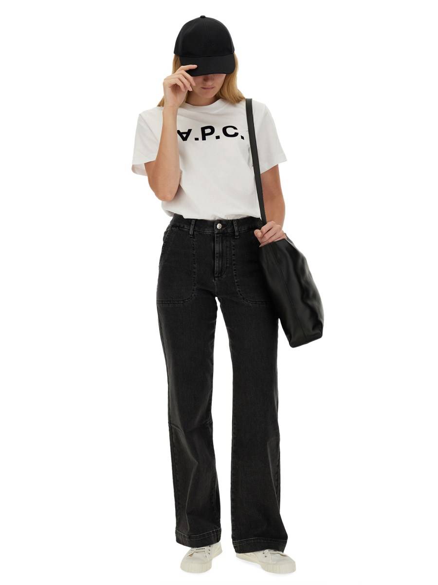 A.P.C. T-SHIRT IN JERSEY DI COTONE CON LOGO