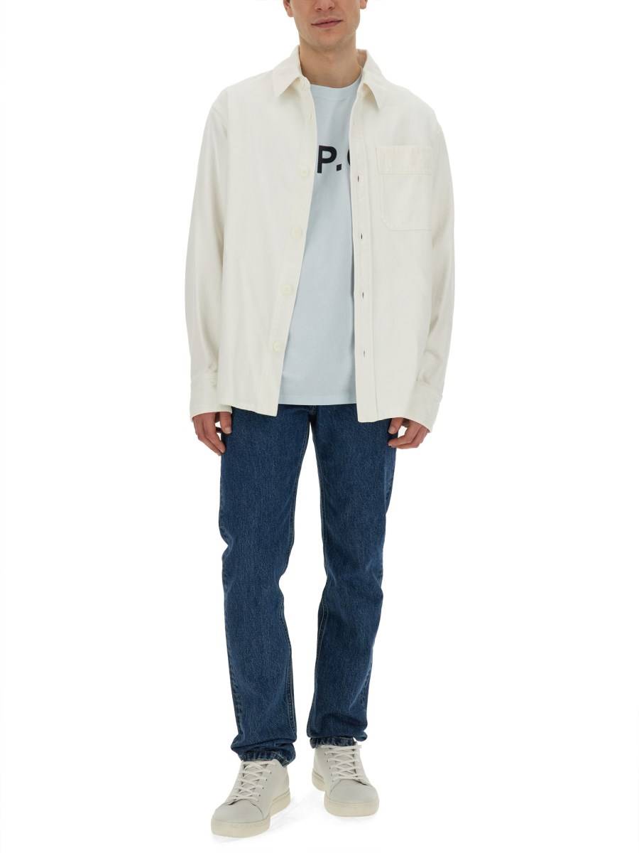 A.P.C. T-SHIRT IN JERSEY DI COTONE CON LOGO