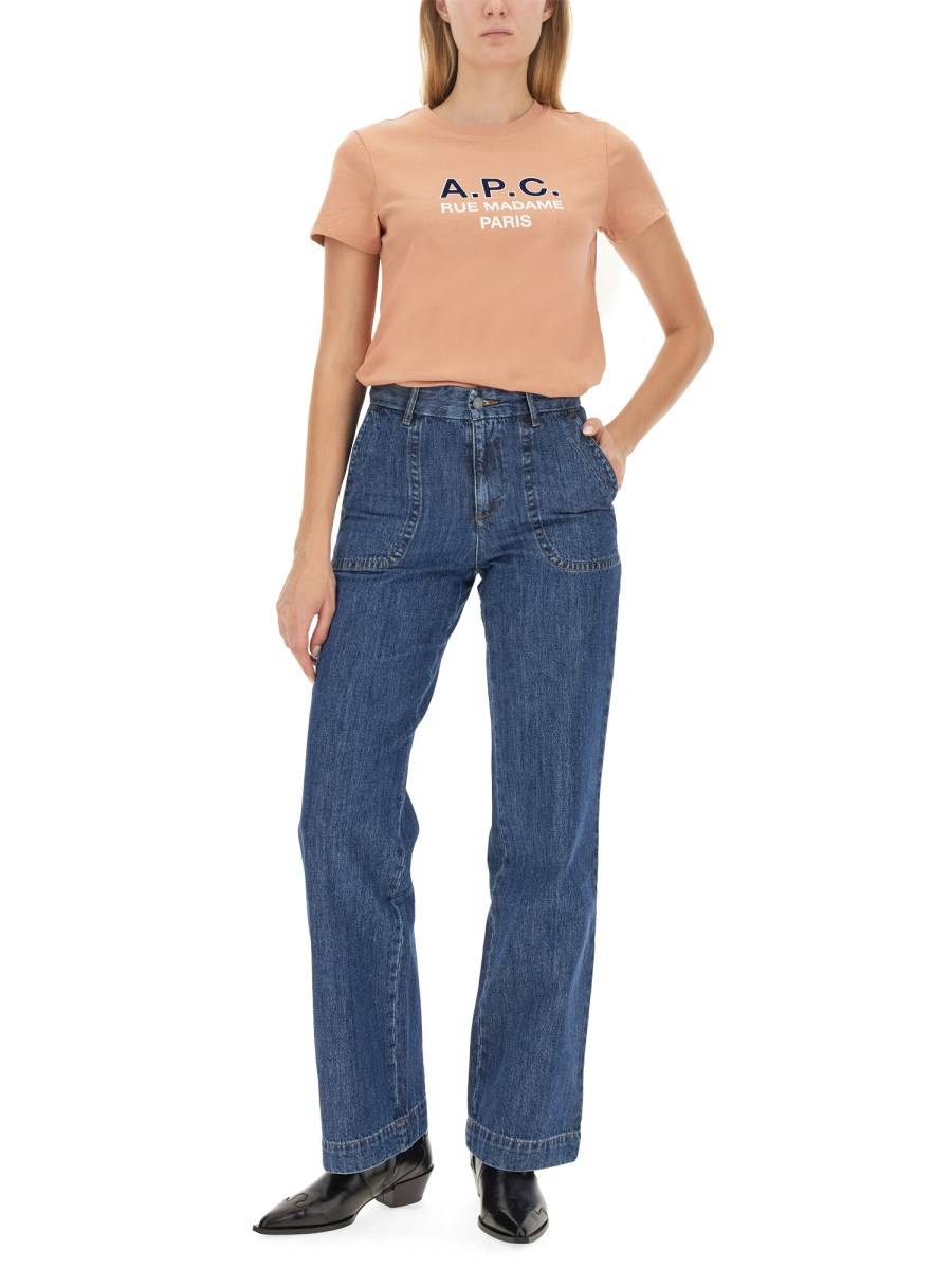 A.P.C. T-SHIRT IN JERSEY DI COTONE CON LOGO